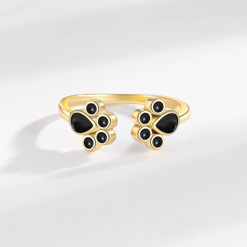 Minimalist Ring Stackable - New Cute Cat Paw Open Ring,