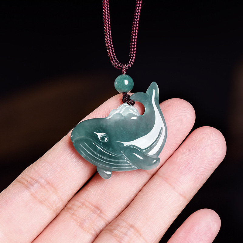Jewelry & Watches Sp Z Oo Ul Frezerów 3 - Natural Burmese Jadeite Whale Pendant Necklace