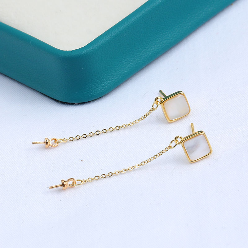 Pearl Stud Earrings - 4PCS E200 Gold Plated Copper Shell
