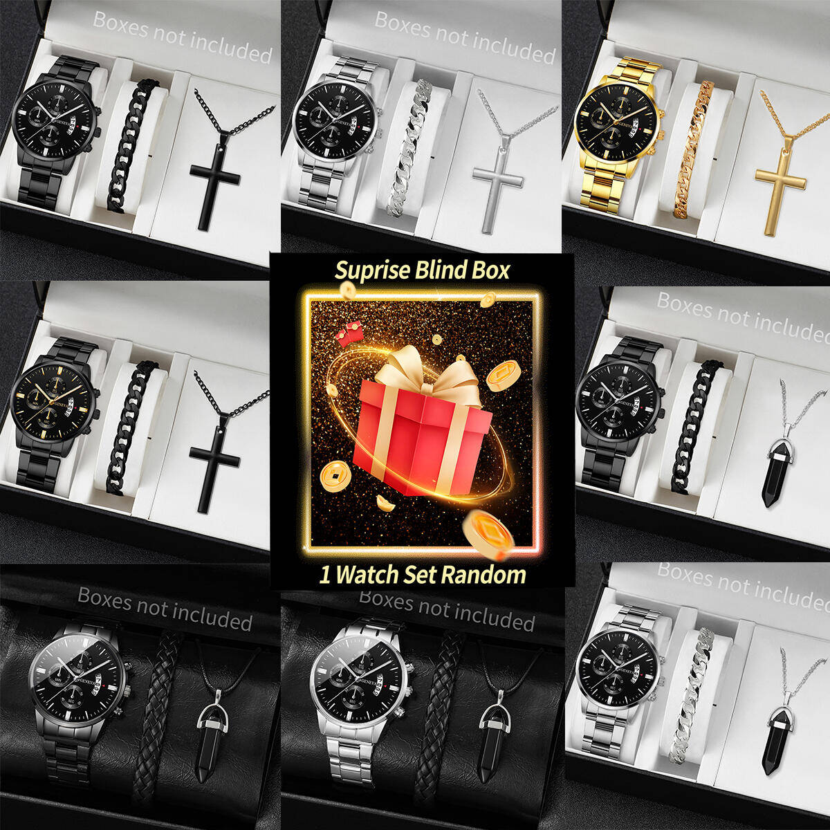 Jewelry Box Organizer Watches - Surprise Mystery Watch Blind Box-3PCS/Set Fashion
