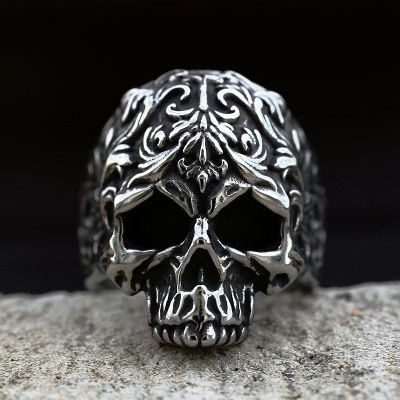 BEIER Stainless Steel Man's Pu - Gothic Skull Ring recension och pris