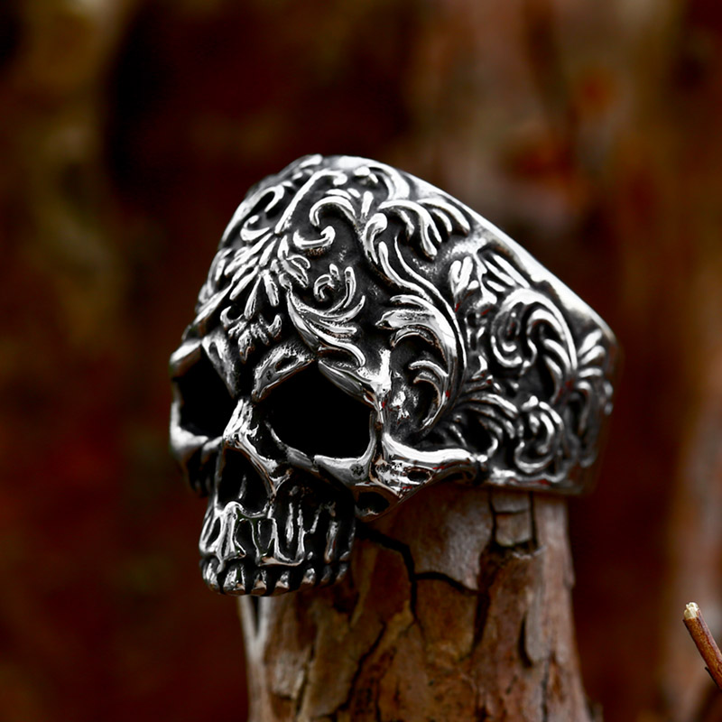 BEIER Stainless Steel Man's Pu - Gothic Skull Ring recension och pris
