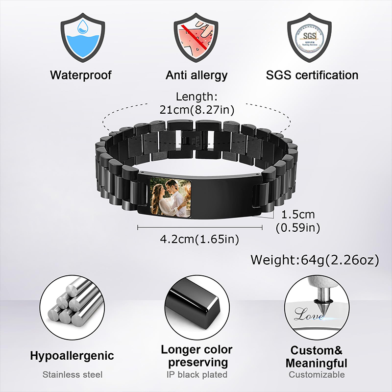 Custom Picture Text Bracelet W - Jewellery Watch recension och pris