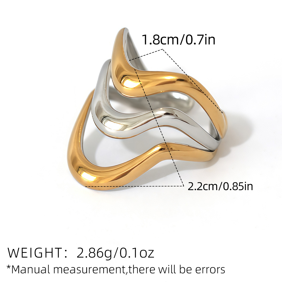 Minimalist Linear Two Tone Geo - Minimalist Ring Stackable recension och pris