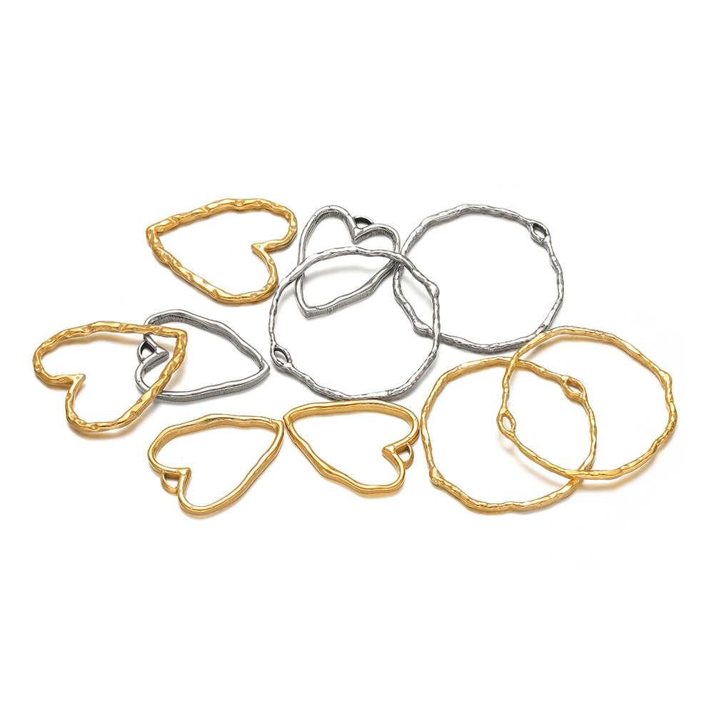 5pcs Heart Round Charms Stainl - Hoop Earrings recension och pris