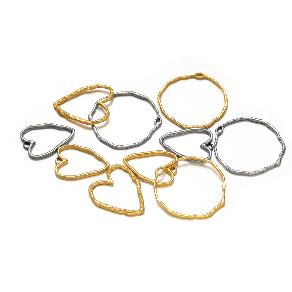 5pcs Heart Round Charms Stainl - Hoop Earrings recension och pris