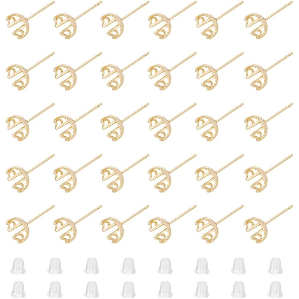 30Pcs Earring Mounting 4-Heart - Pearl Stud Earrings recension och pris