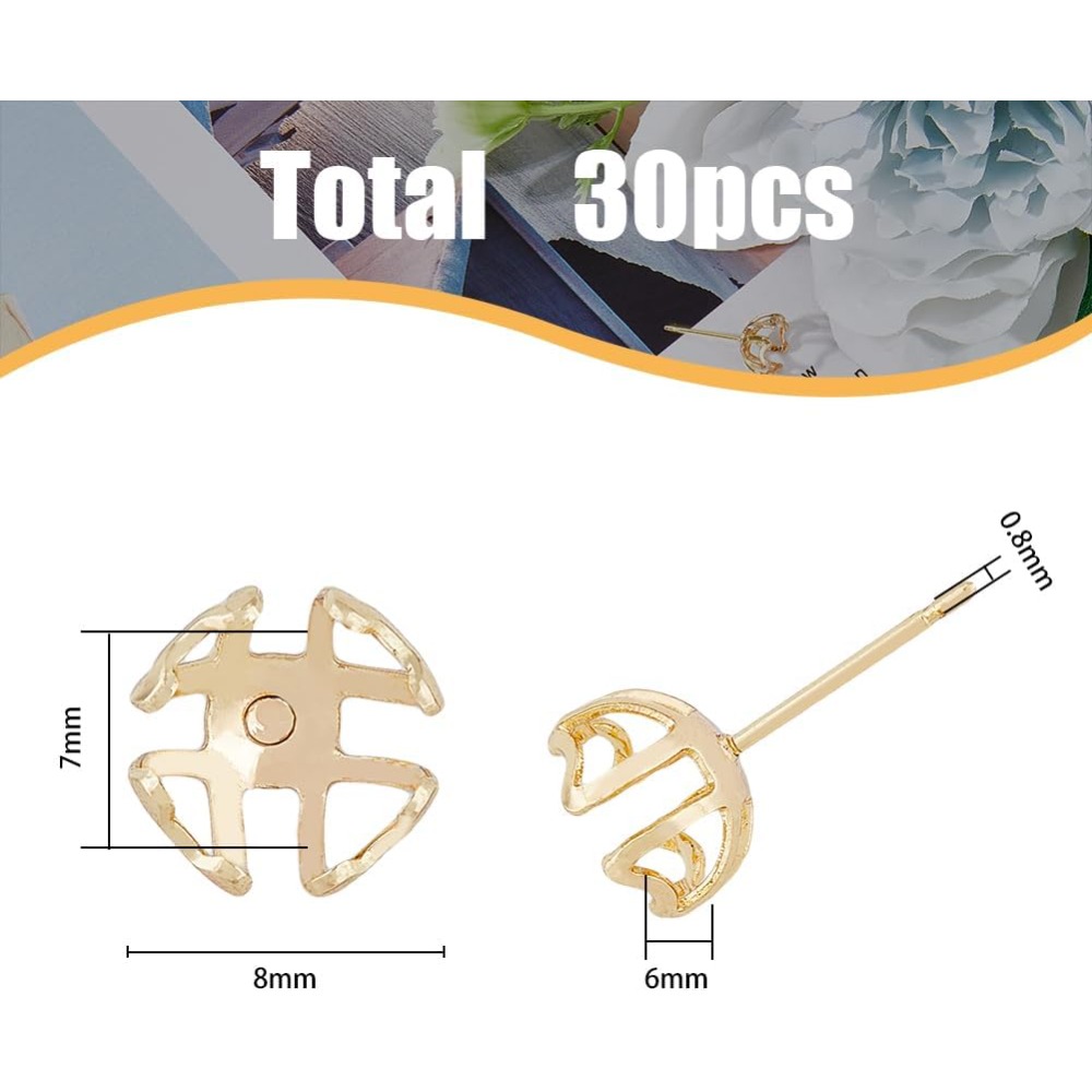 30Pcs Earring Mounting 4-Heart - Pearl Stud Earrings recension och pris
