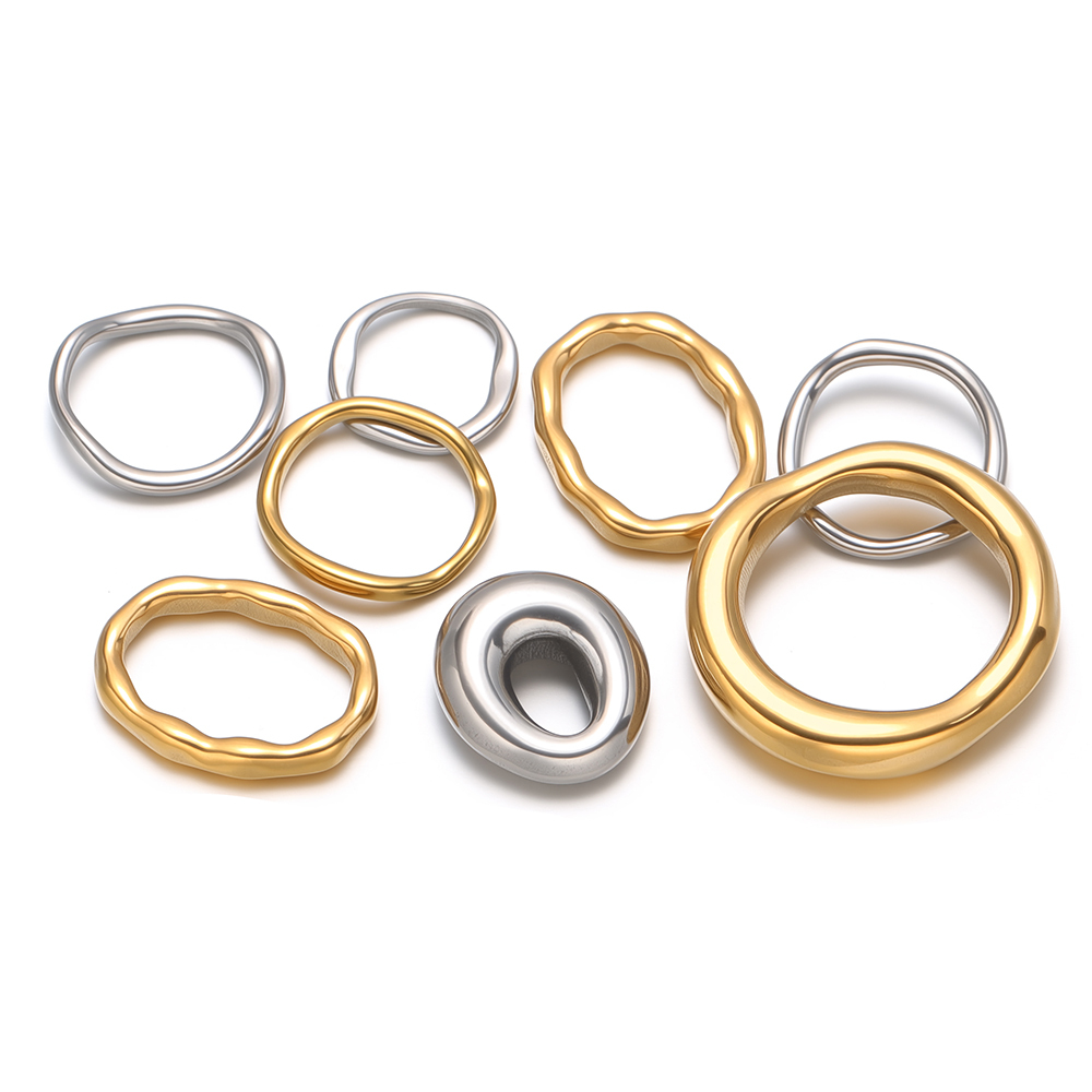 5pcs Stainless Steel Round Ova - Hoop Earrings recension och pris