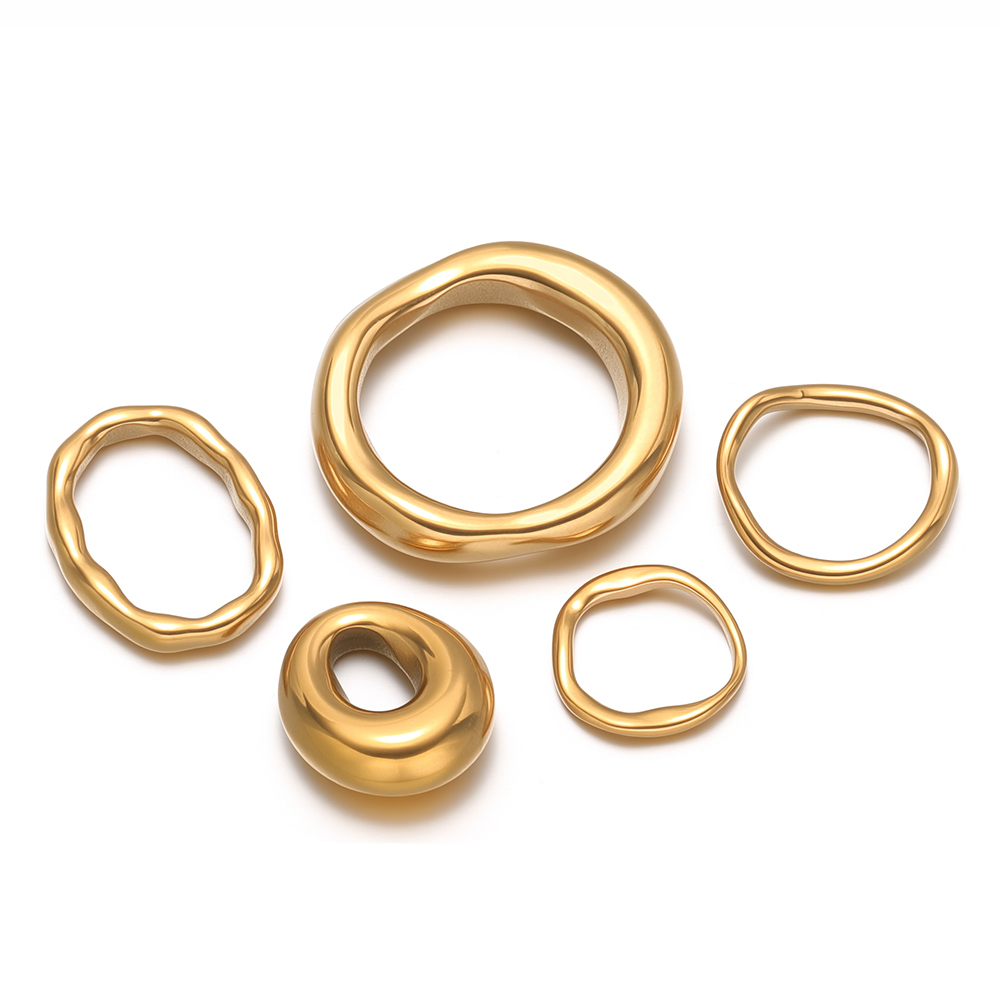 5pcs Stainless Steel Round Ova - Hoop Earrings recension och pris