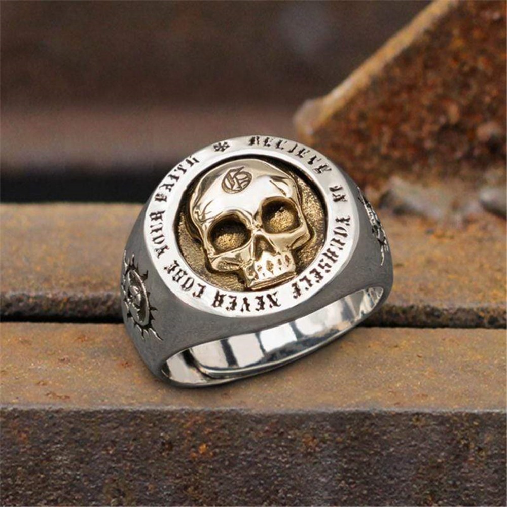 S925 Sterling Silver Fashion M - Gothic Skull Ring recension och pris