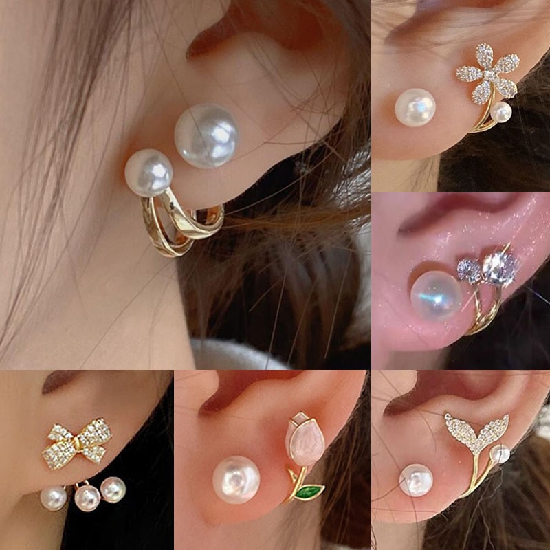 925 Silver Needle Korean Fashi - Pearl Stud Earrings recension och pris