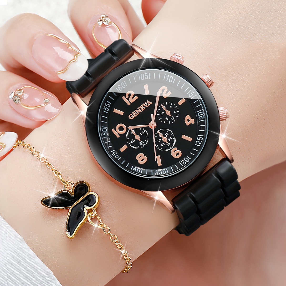 6PCS/Set Women's Watch Casual  - Jewelry Box Organizer Watches recension och pris