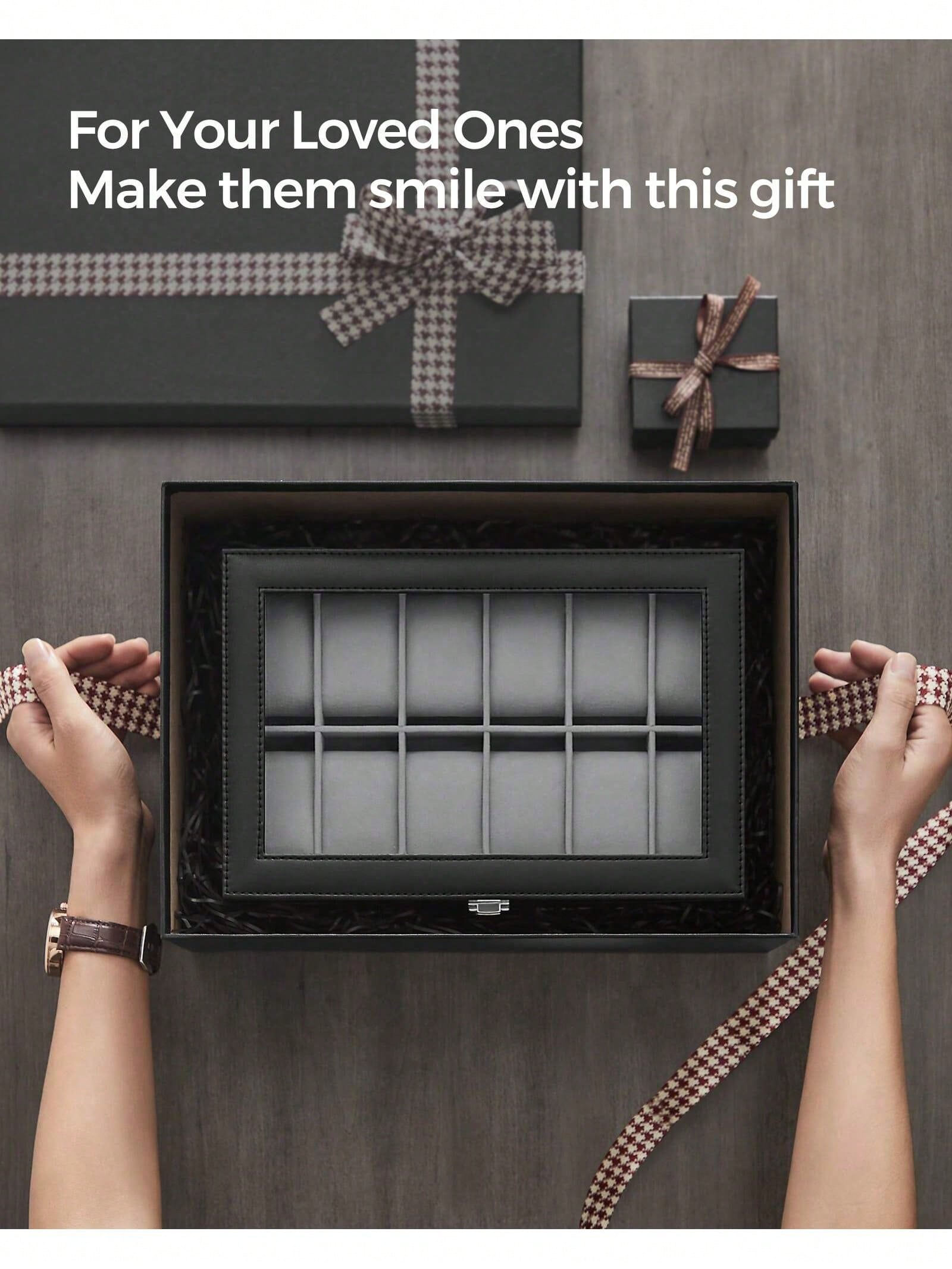 12-Slot Lockable Watch Box wit - Jewelry Box Organizer Watches recension och pris