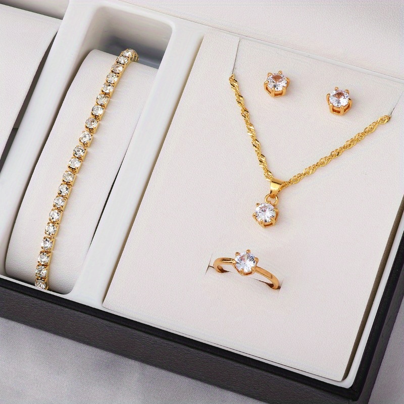 4-Piece Minimalist Zircon Jewe - Minimalist Ring Stackable recension och pris