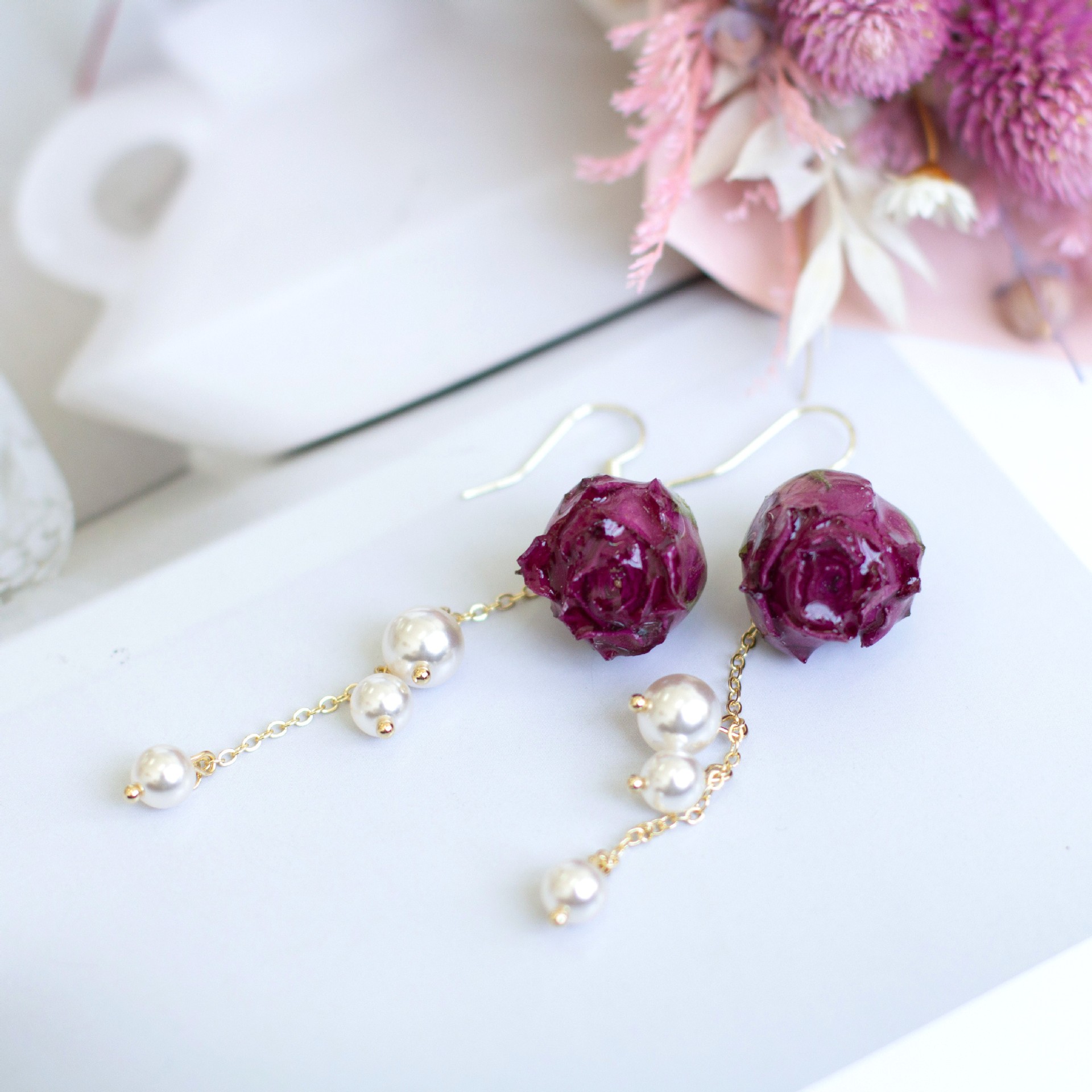 Elegant Immortal Rose Pearl Ta - Pearl Stud Earrings recension och pris