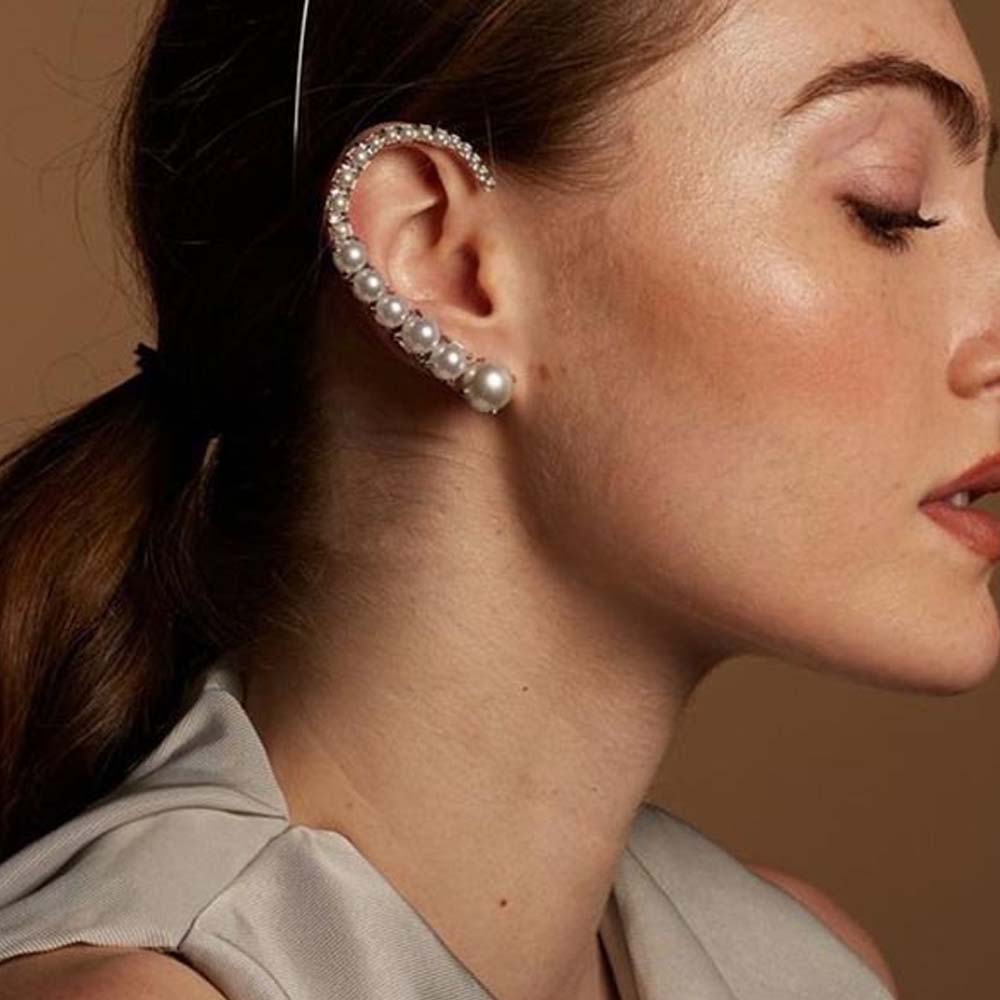 Stonefans Pearl Ear Clips With - Pearl Stud Earrings recension och pris