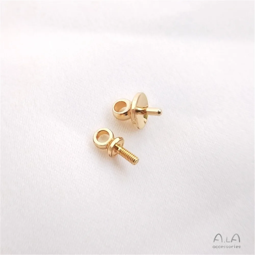 14K Gold Plated Half Hole Bead - Pearl Stud Earrings recension och pris