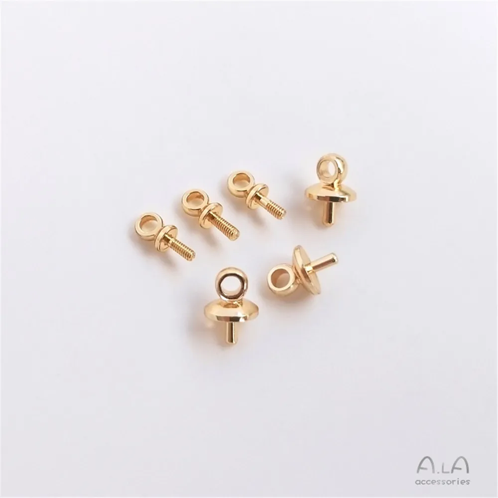 14K Gold Plated Half Hole Bead - Pearl Stud Earrings recension och pris