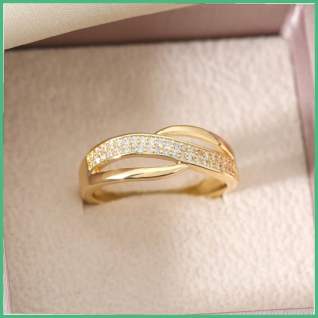 Cross Finger Ring Set with Ful - Minimalist Ring Stackable recension och pris