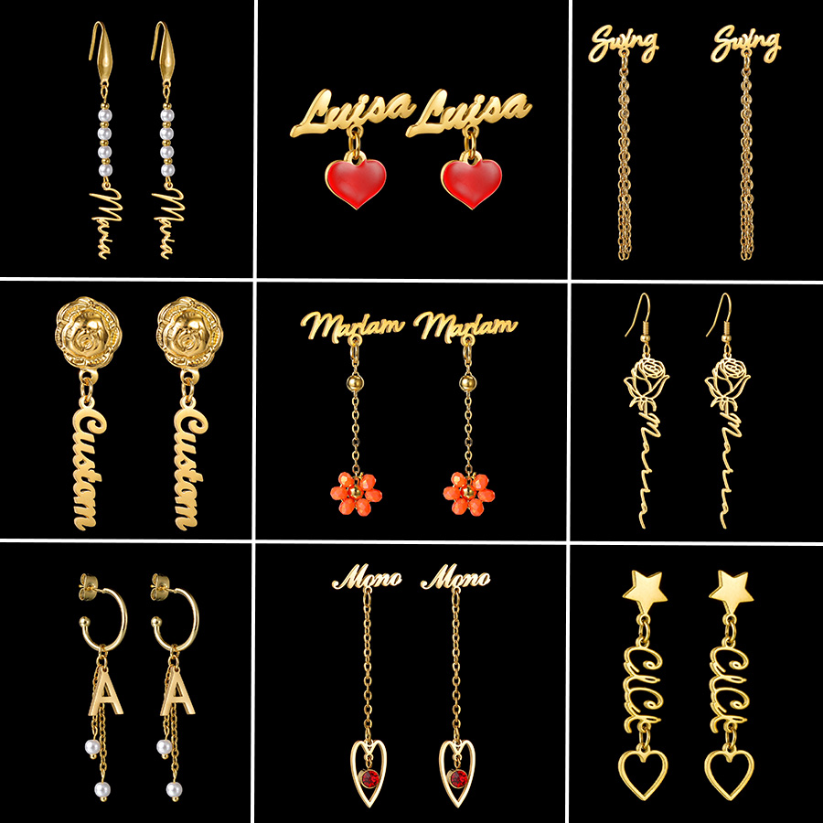Auxauxme Custom Name Earrings  - Pearl Stud Earrings recension och pris