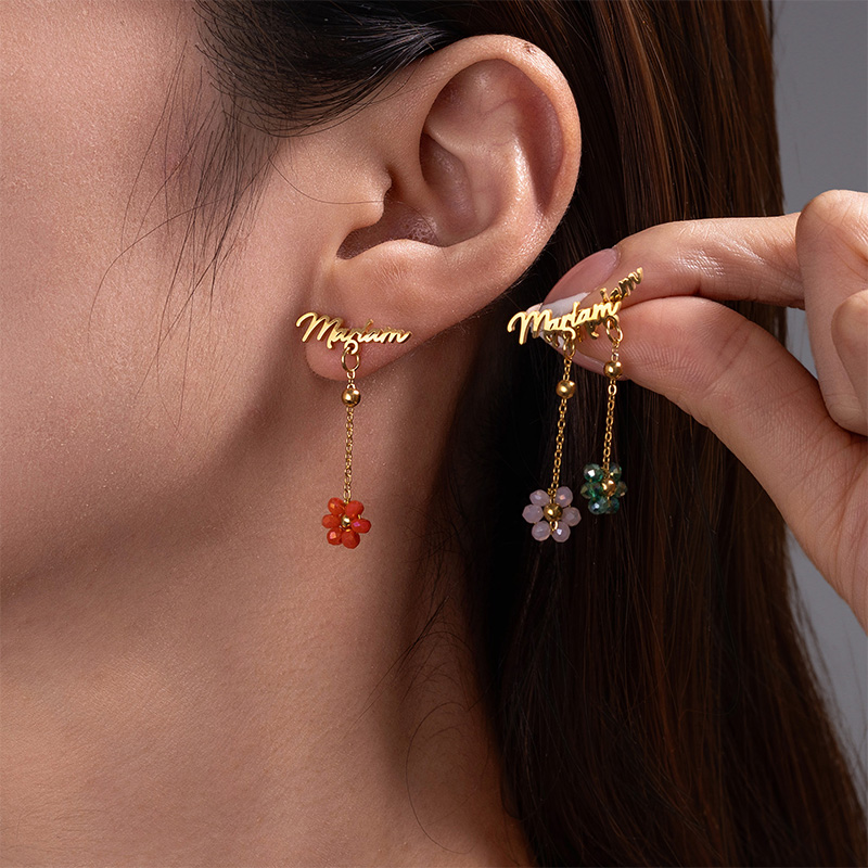 Auxauxme Custom Name Earrings  - Pearl Stud Earrings recension och pris