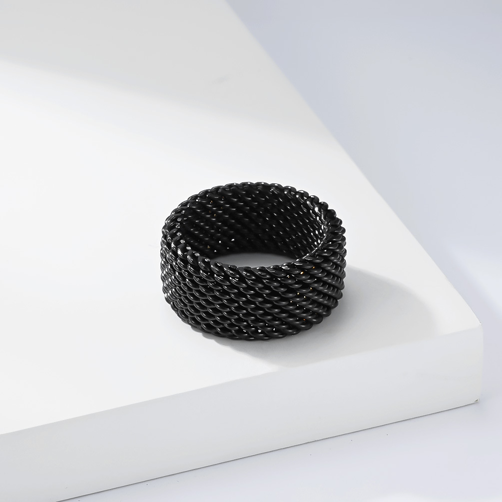 Trendy Stainless Steel Woven R - Minimalist Ring Stackable recension och pris