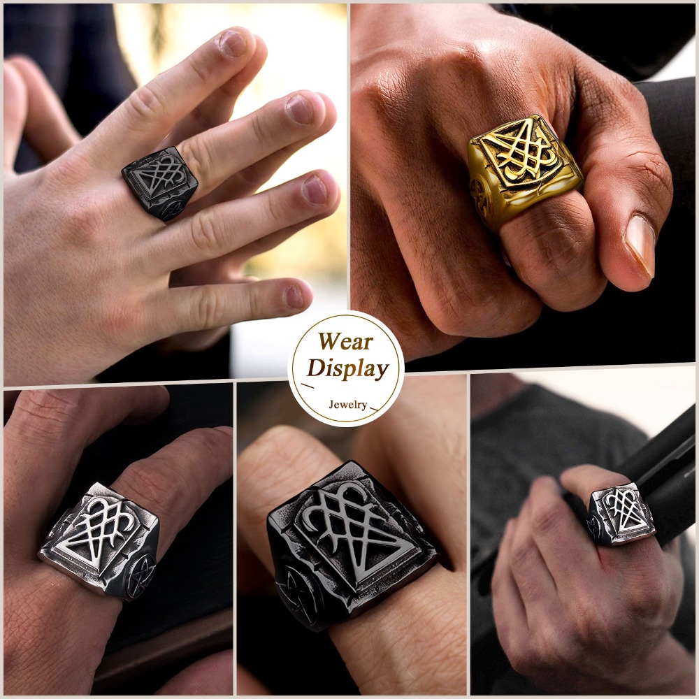 U7 Stainless Steel Satan Rings - Gothic Skull Ring recension och pris