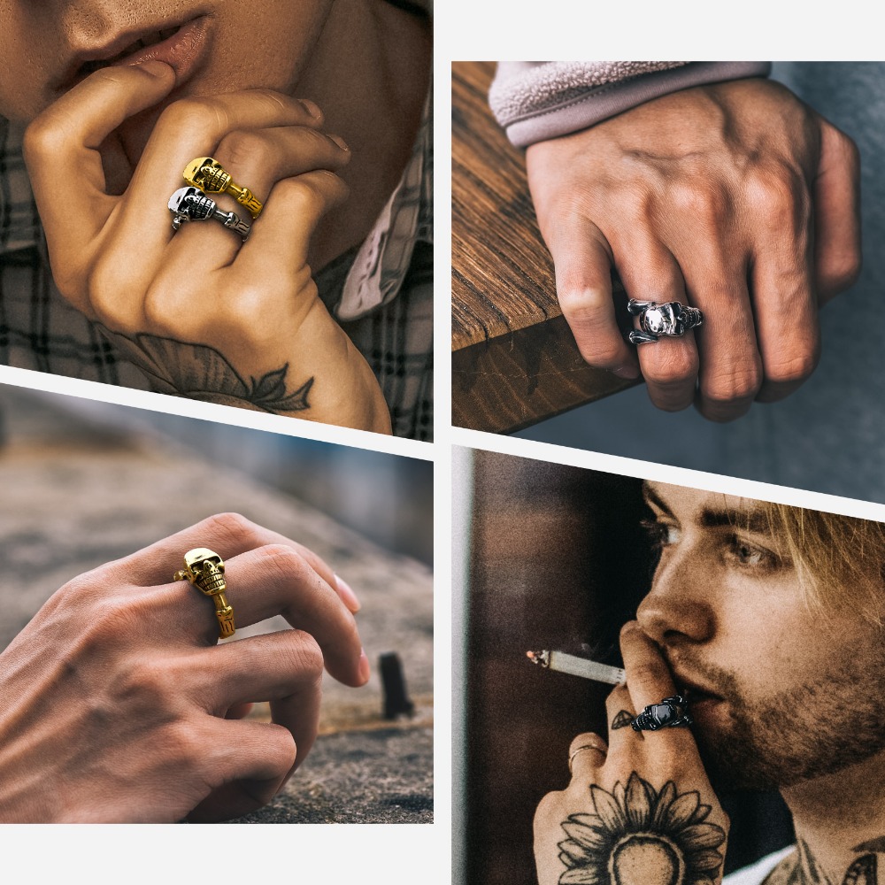 U7 Stainless Steel Satan Rings - Gothic Skull Ring recension och pris