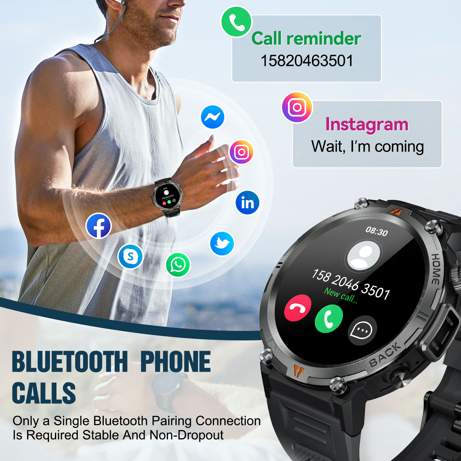 EIGIIS KE3 Bluetooth Call Smar - Italian Jewelry Watches recension och pris