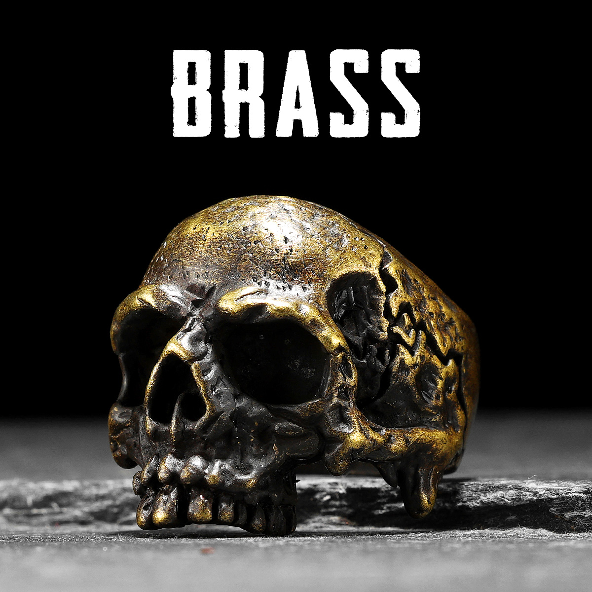Copper Skull Men Rings Brass W - Gothic Skull Ring recension och pris