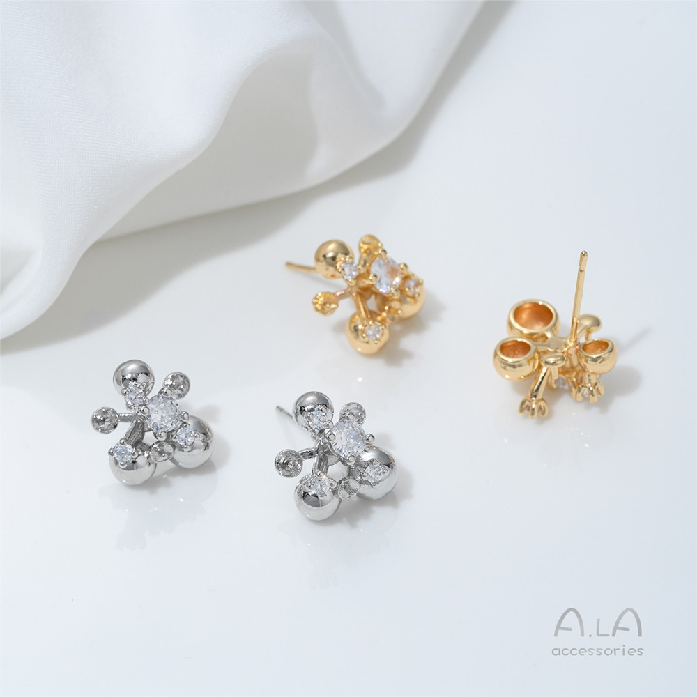 14K Gold-plated, Zirconium-inl - Pearl Stud Earrings recension och pris
