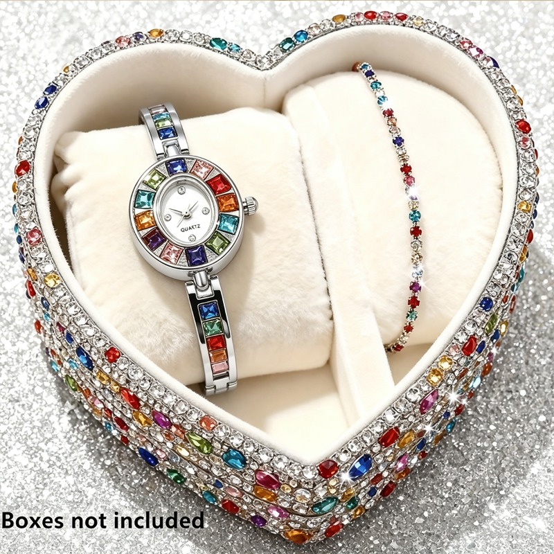 2pcs Elegant Colorful Rhinesto - Jewelry Box Organizer Watches recension och pris