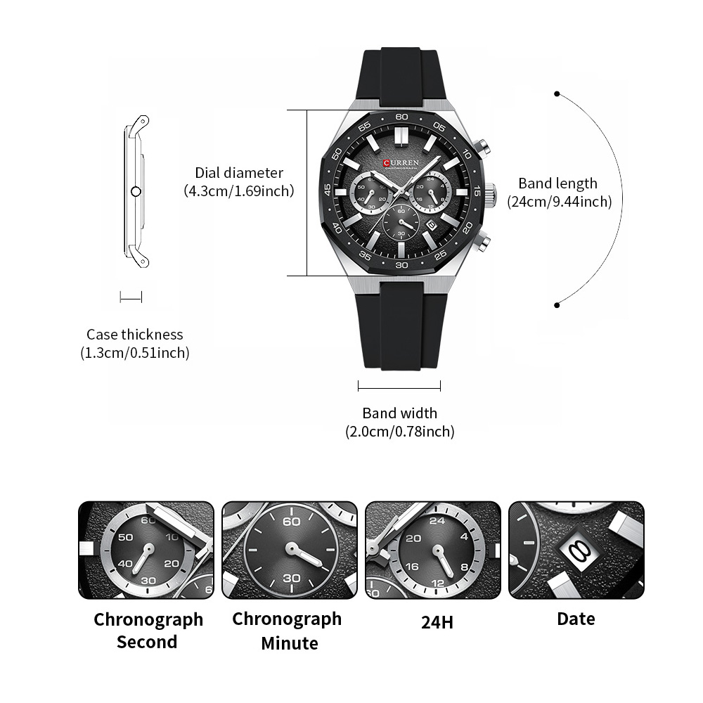 CURREN Fashion Casual Men Spor - Jewellery Watch recension och pris