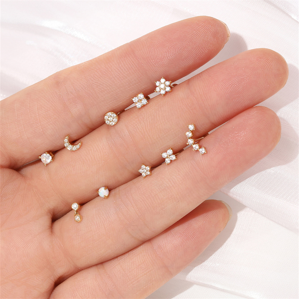 Aide DIY Zircon Pearl Earring  - Pearl Stud Earrings recension och pris
