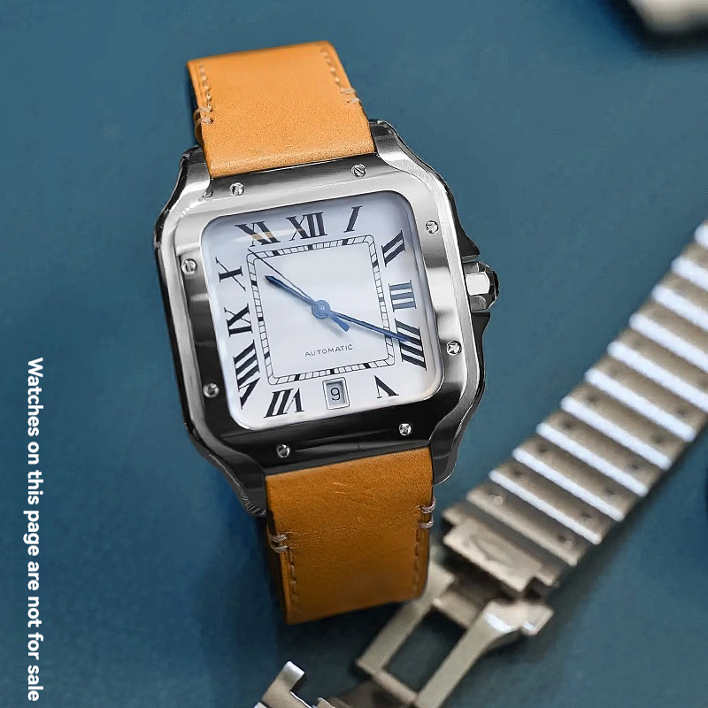 19mm 21mm Leather Watchband fo - Cartier Watch Santos recension och pris