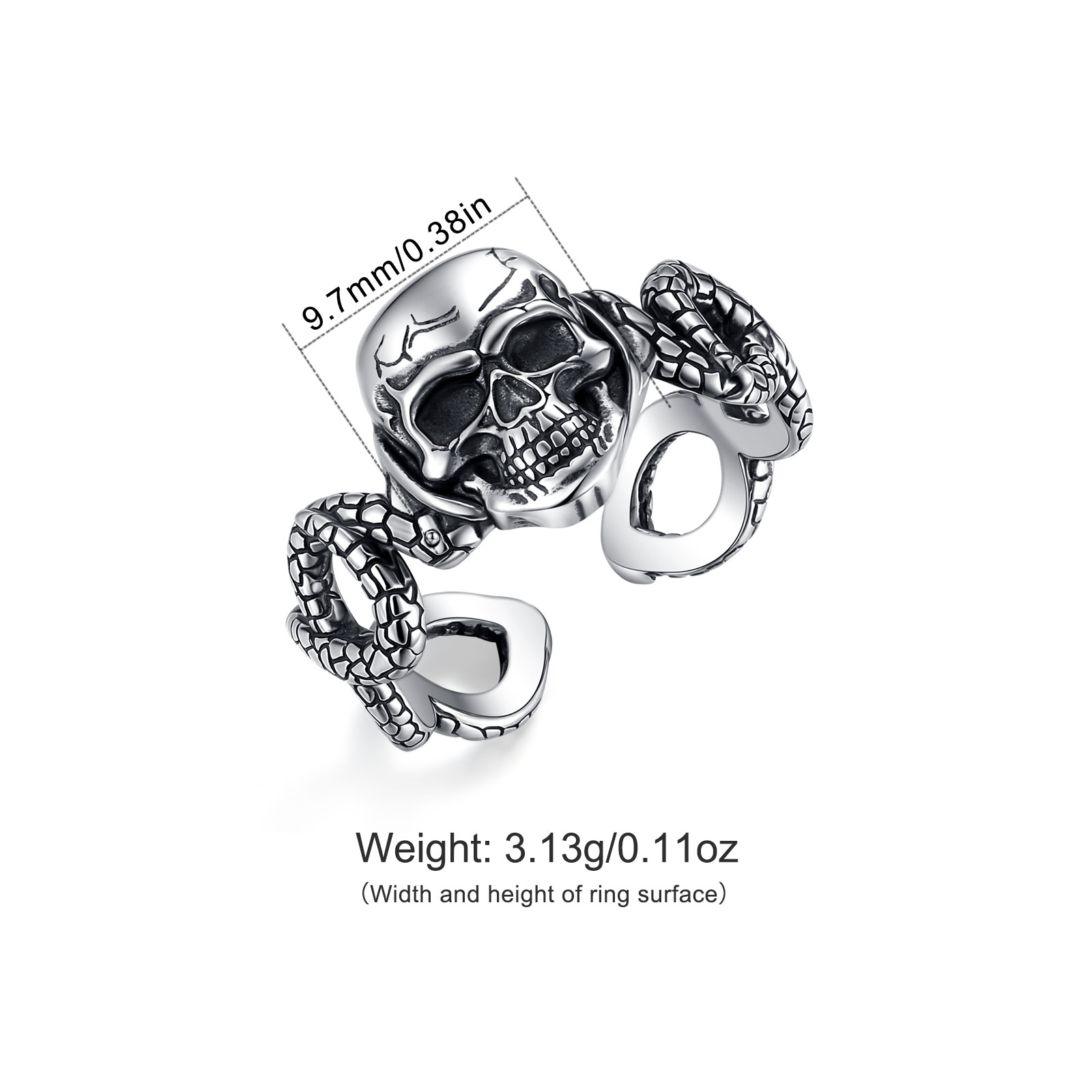 AEONSLOVE 925 Sterling Silver  - Gothic Skull Ring recension och pris