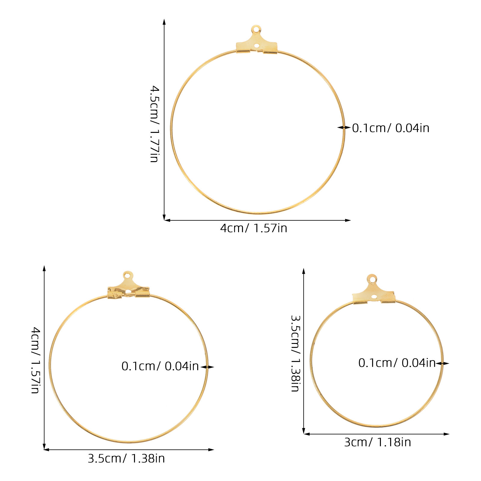 90Pcs Hoop Earrings Findings J - Hoop Earrings recension och pris