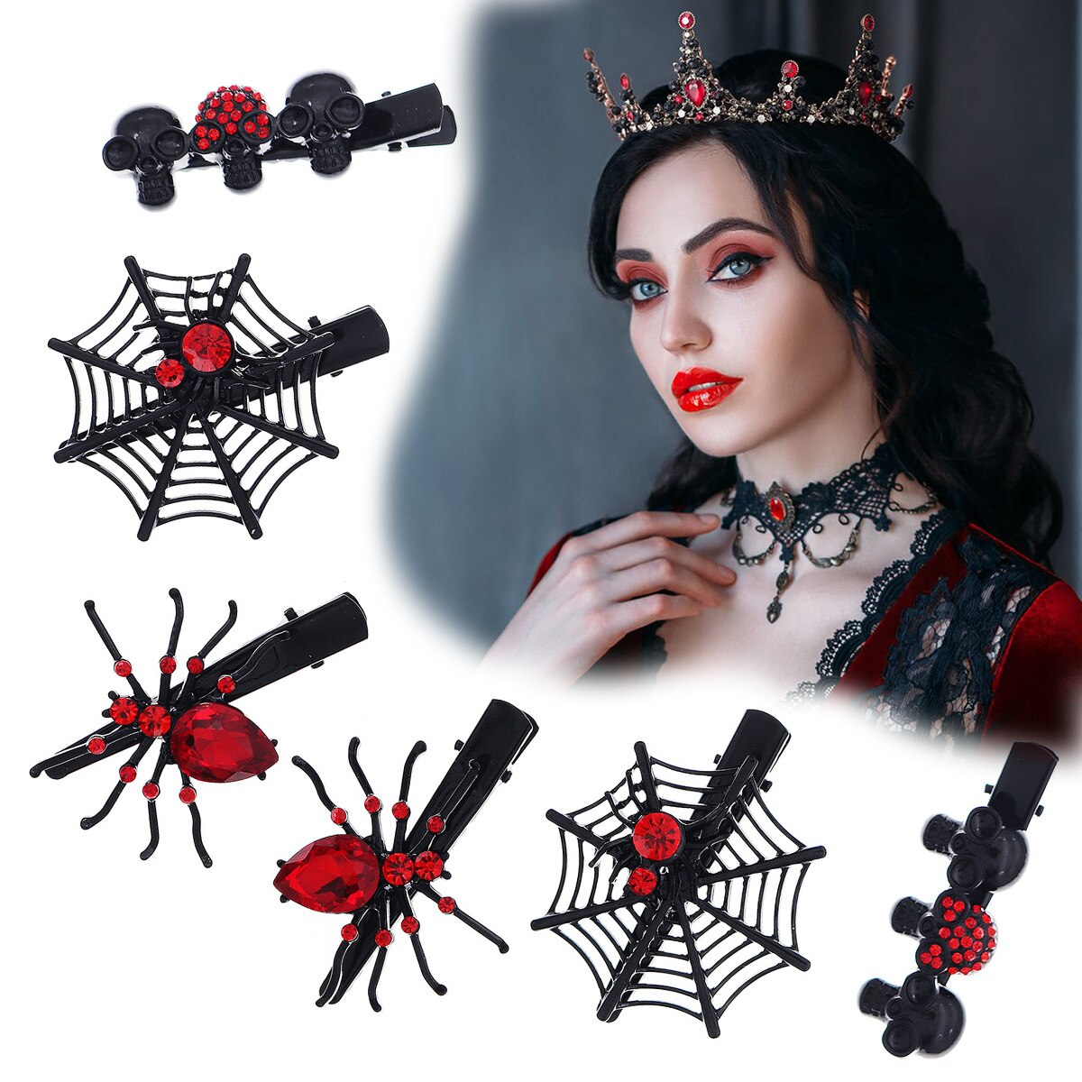Gothic Punk Black Spider Anima - Gothic Skull Ring recension och pris