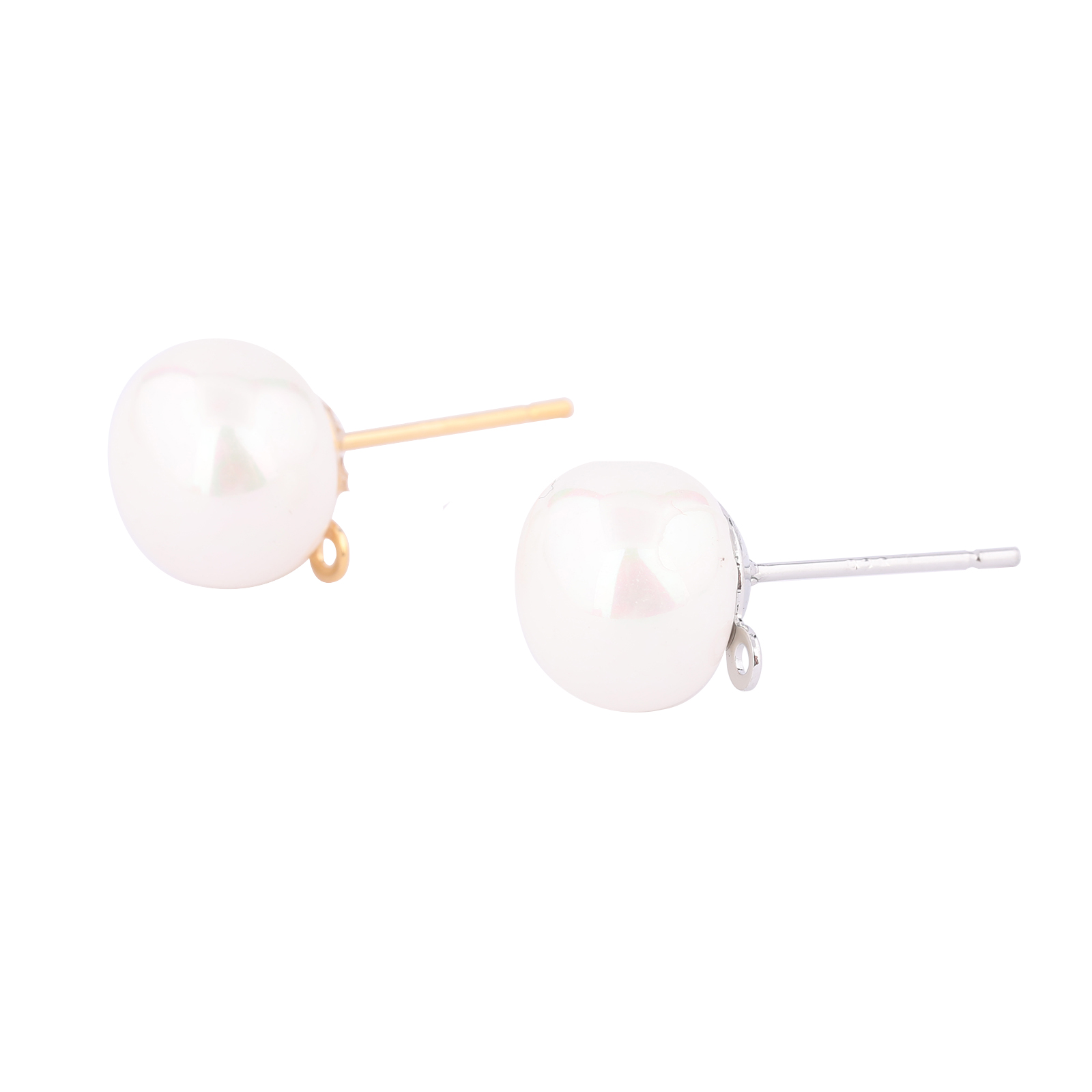 10pcs Copper White K Gold Plat - Pearl Stud Earrings recension och pris